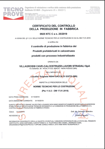 Prodotti prefabbricati in calcestruzzo